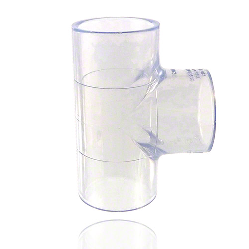 PVC U Transparent T-Stück 90° in Zoll Abmessung