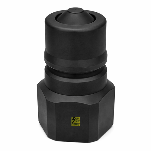 Trockenkupplung aus PE-elektrisch leitf&auml;hig, Kupplungsstecker mit Innengewinde