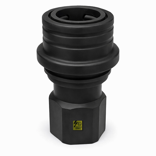 Trockenkupplung aus PE-elektrisch leitf&auml;hig, Kupplungsdose mit Innengewinde
